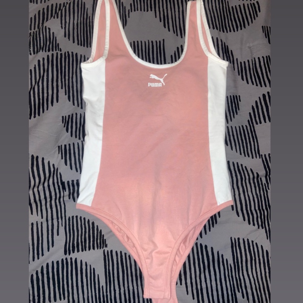 Puma Pink and White Bodysuit